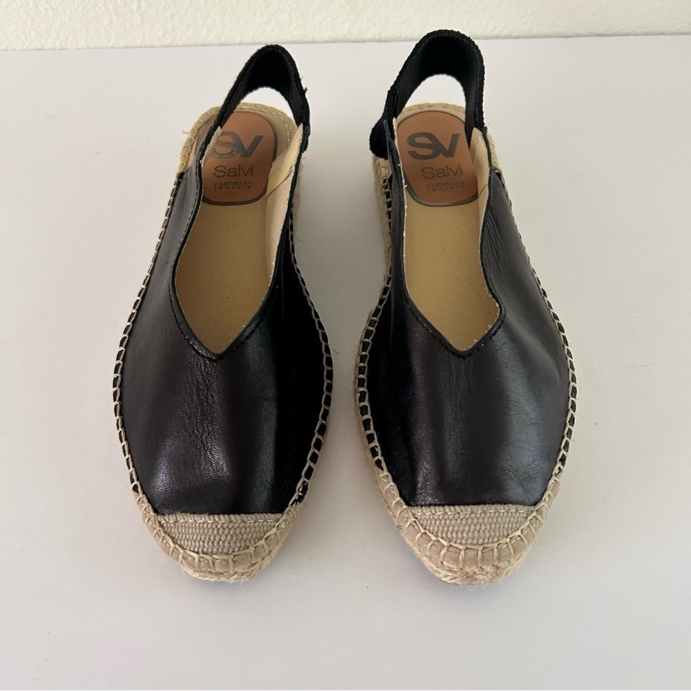 Salvi SV Slingback Espadrille Flats Euro Summer Sandal Brown Size EU36 US 5.5